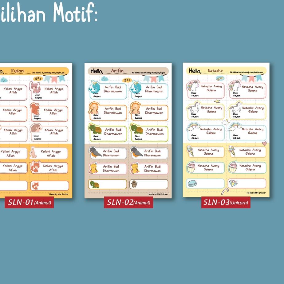 

CUSTOM Sticker Nama/ Sticker Label Nama/ Sticker Buku Pelajaran/ Sticker Nama Anak 드