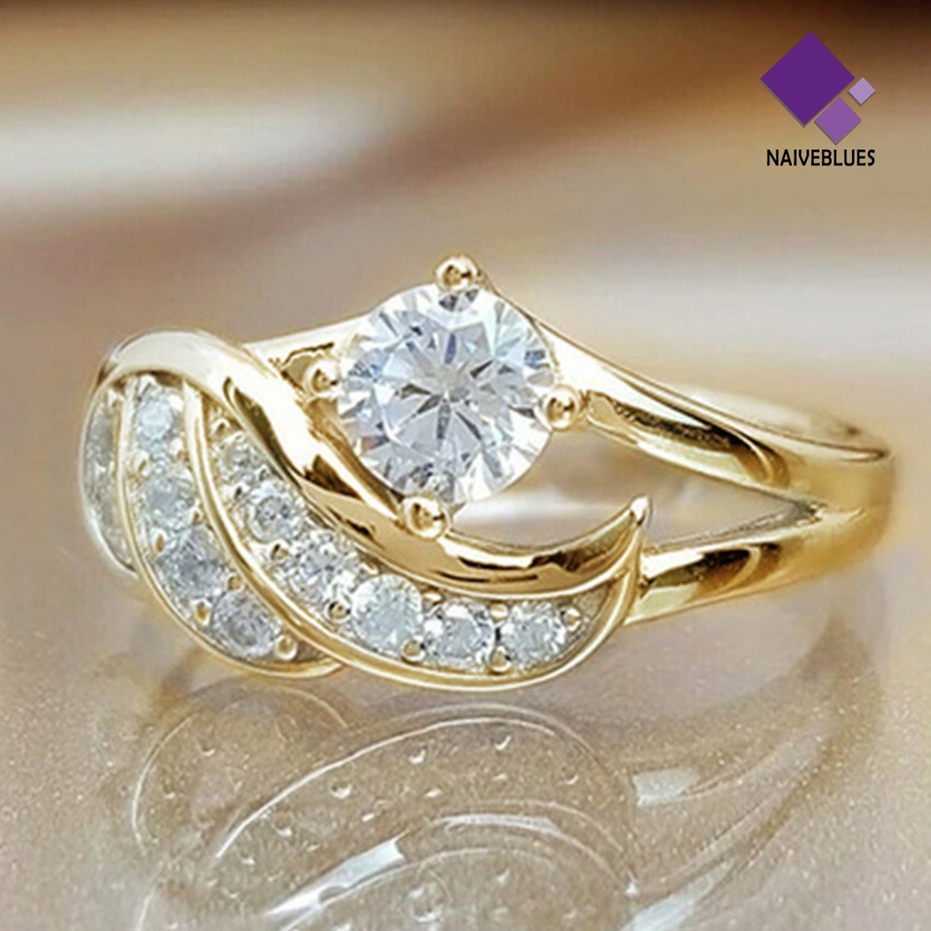 Cincin Bentuk Sayap Malaikat Aksen Berlian Imitasi Untuk Wanita