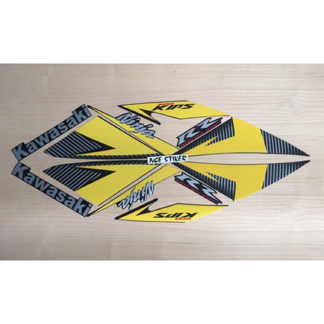 Stiker striping Ninja RR 2014 HITAM KUNING