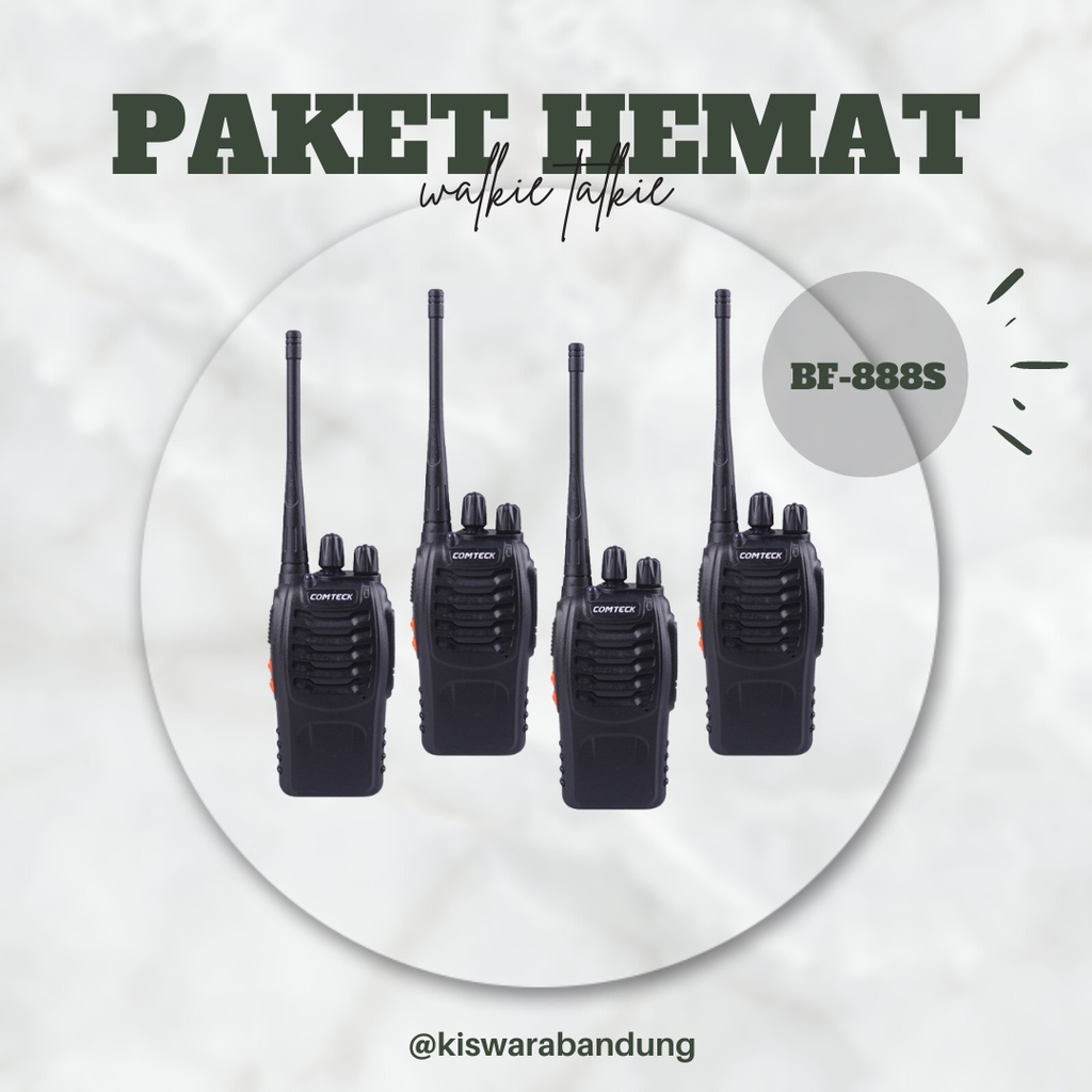 Paket 4 Unit Radio HT Handy Talkie Walkie Talkie BF-888S kiswarabandung