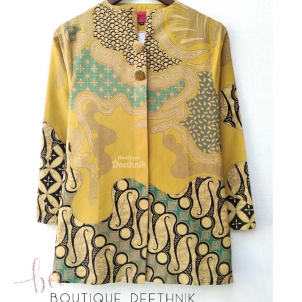 blus batik warna kuning baju batik kerja wanita "XS.31My22ѕ"