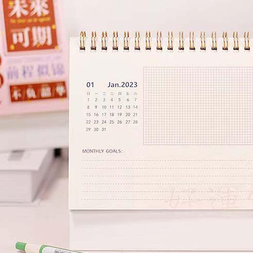 [Elegan] 2023kalender Warna-Warni Planner Mingguan Rumah Organizer Jadwal Sekolah Alat Tulis Desktop