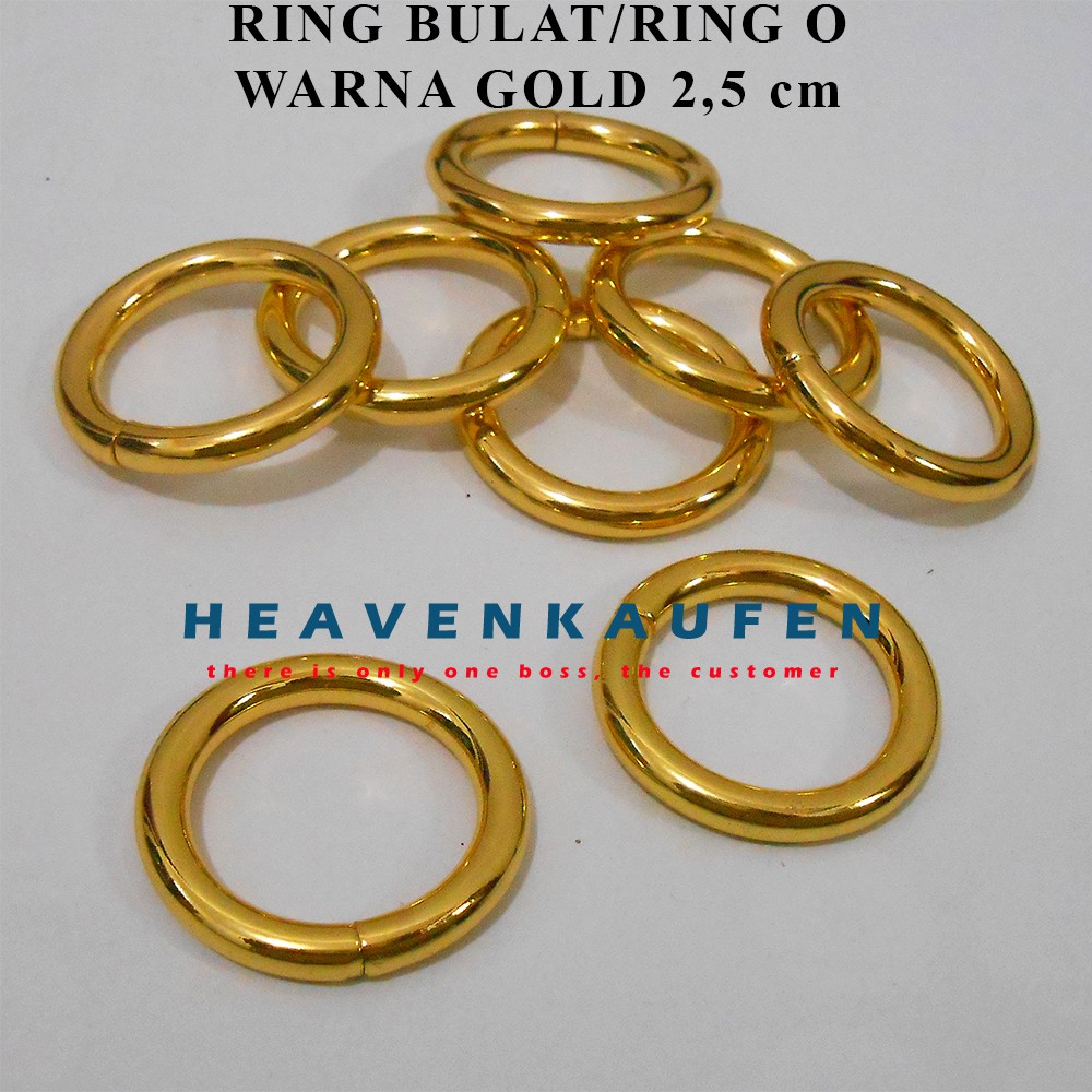 Ring Bulat (Ring O) Warna Gold/Emas Diameter 2,5 cm Tebal 5 mm