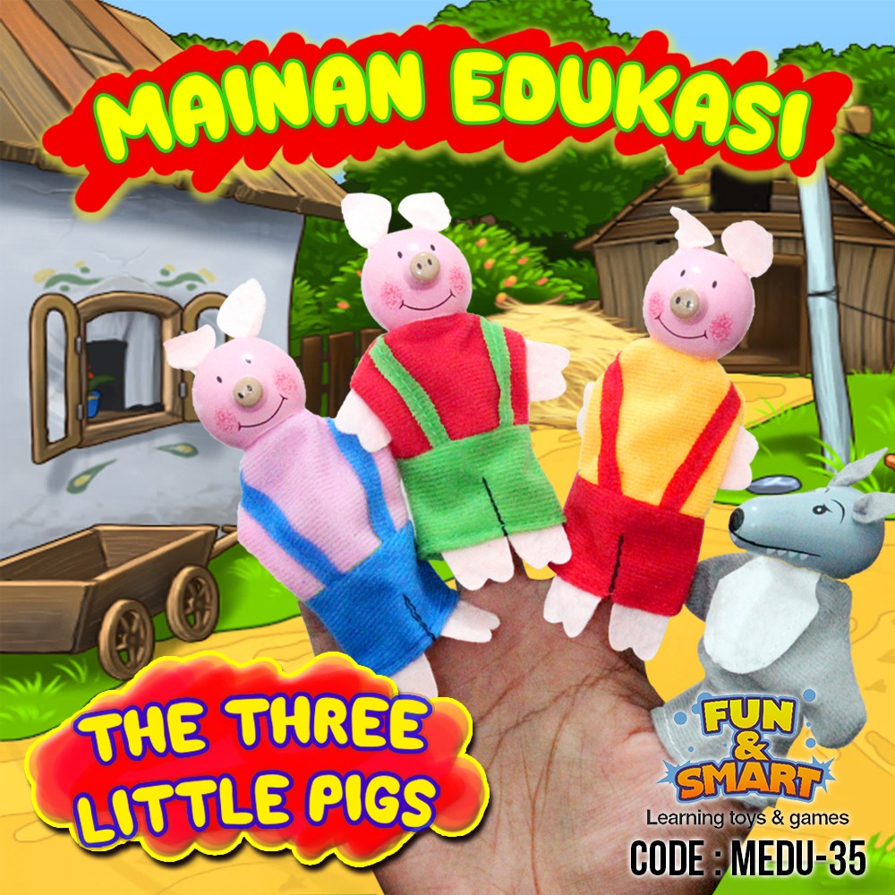 MAINAN STORY TELLING BONEKA JARI 3 LITTLE PIGS (MEDU-35)