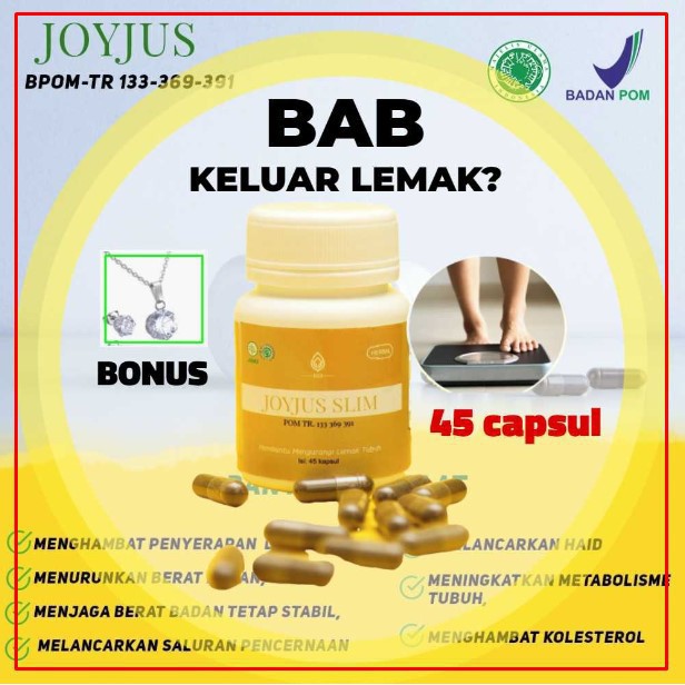 (PROMO)  JOYJUS SLIM CAPSULE ASLI ORIGINAL Kapsul Pelangsing Joy Jus Slim Capsul Herbal BPOM,