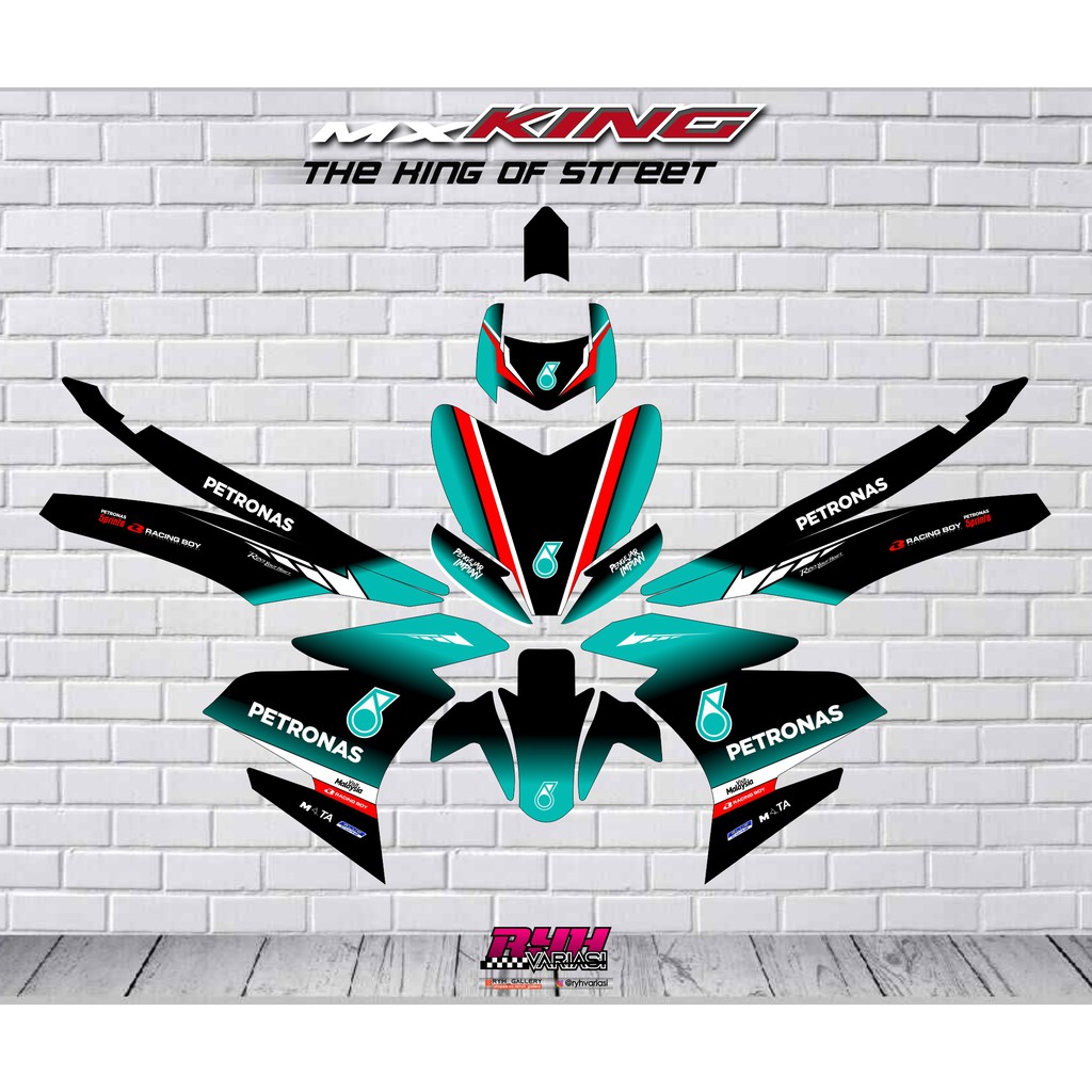 STIKER DECAL FULL BODY MX KING 150 PETRONAS 2020 SKULL