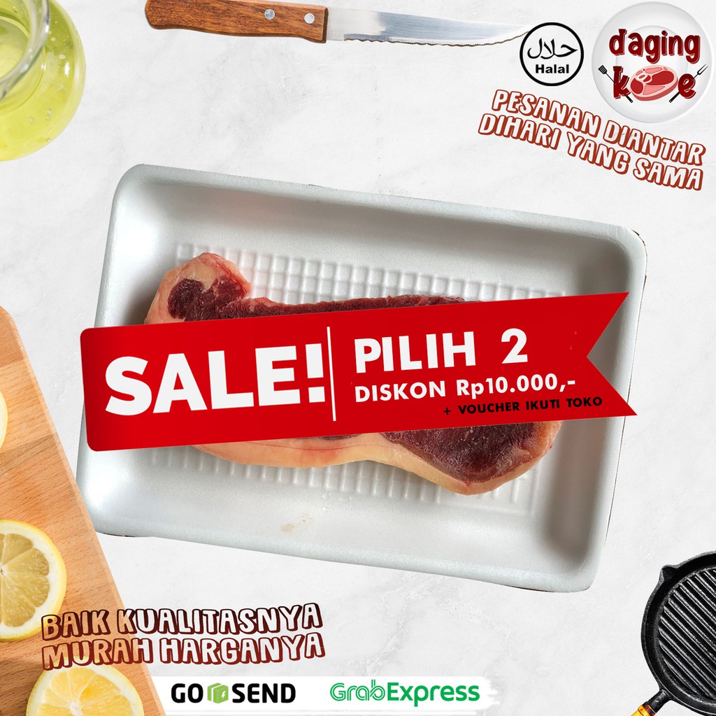

DAGING SAPI SIRLOIN SLICES AUS BLACK ANGUS (GRAINFED) DK180