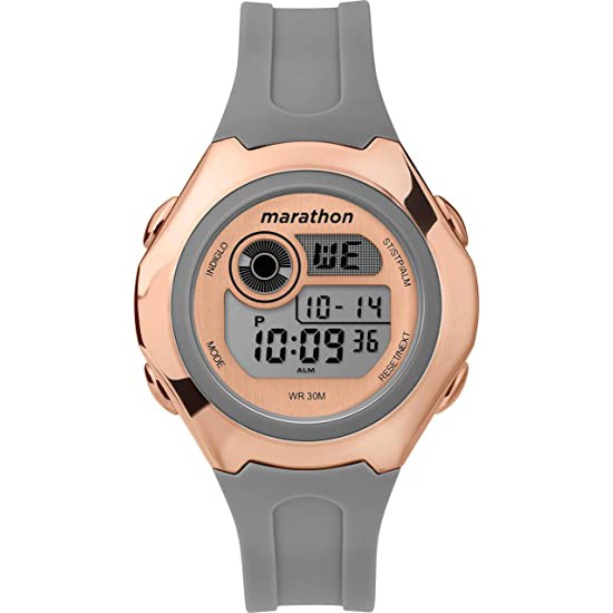 Jam Tangan Timex Marathon TW5M33100 Ladies Digital Dial Grey Rubber Strap