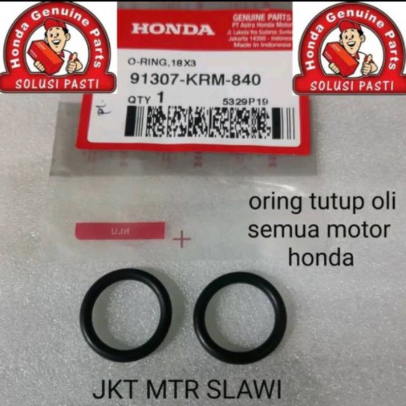 91307-KRM-840 oring tutup oli colokan mg pro supra 125 revo vario beat scoopy semua motor honda