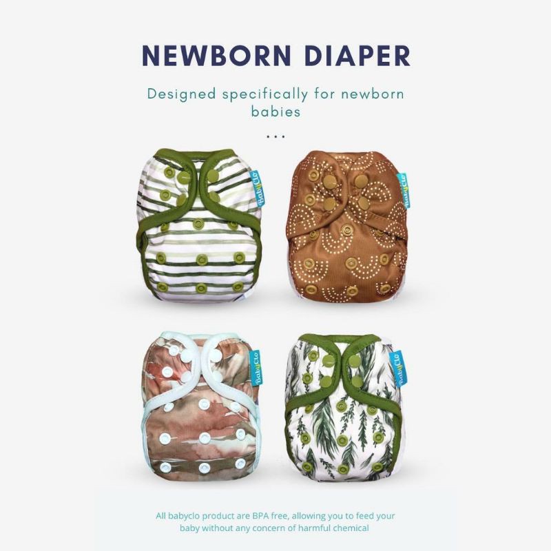 CLODI BABYCLO NEWBORN DIAPER SOLID & MOTIF
