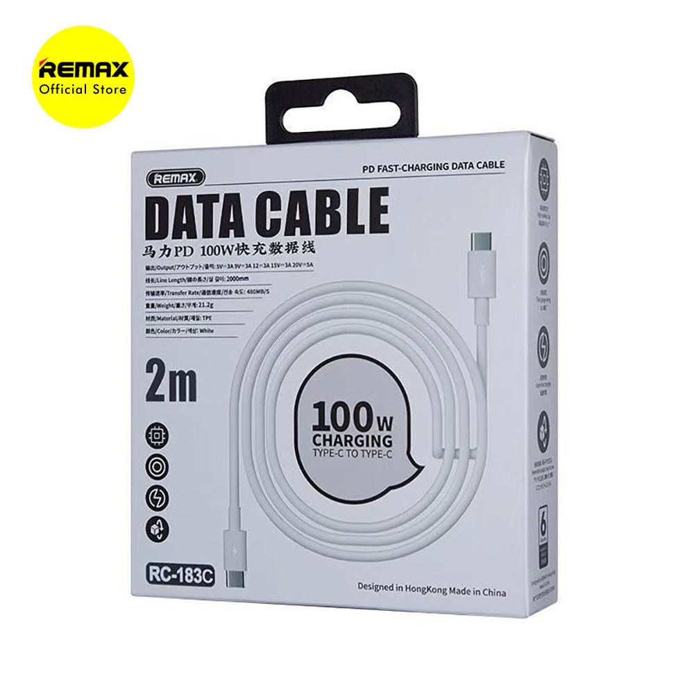 REMAX Marlik Kabel Data Charger Type-C to Type-C PD 100W 2m RC-183C