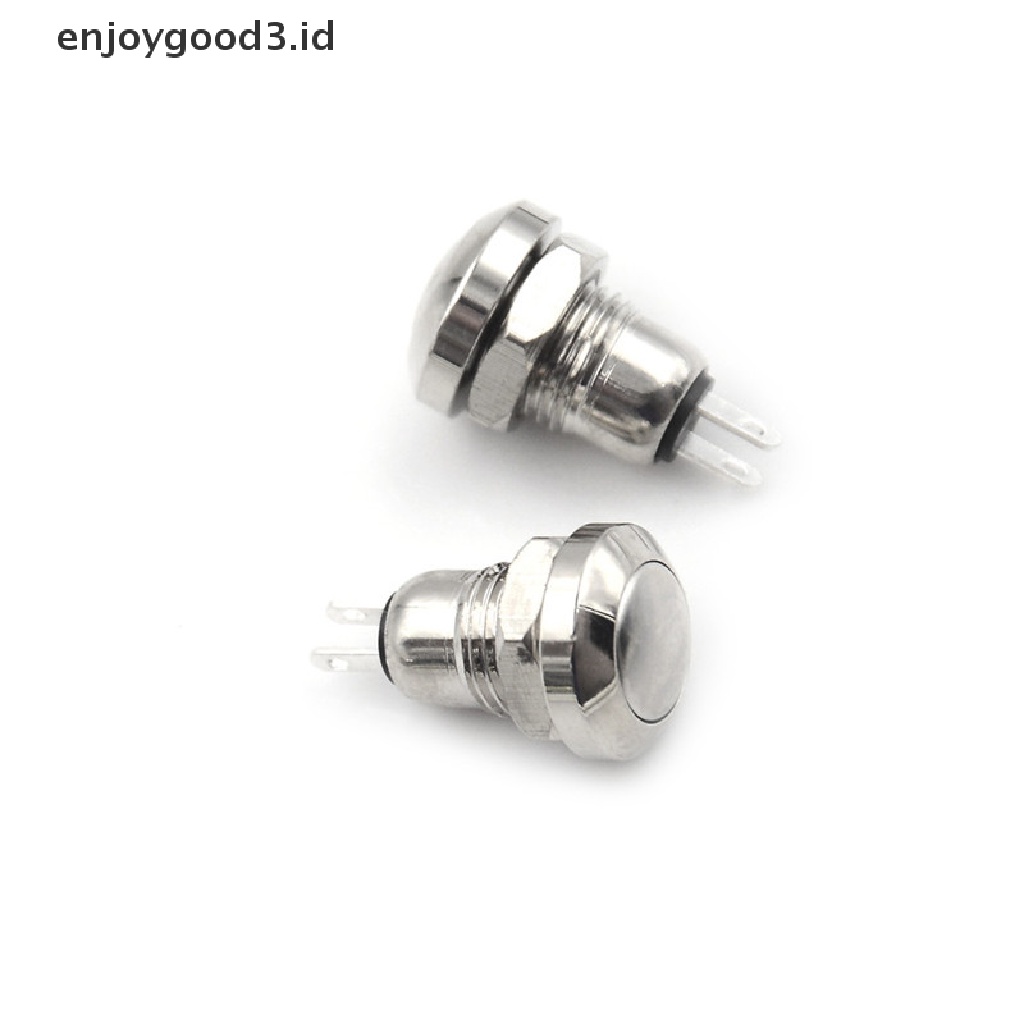 (Dd) 2pcs Saklar Tombol Tekan Momentary Mini 2pin 8mm Anti Air Bahan Metal