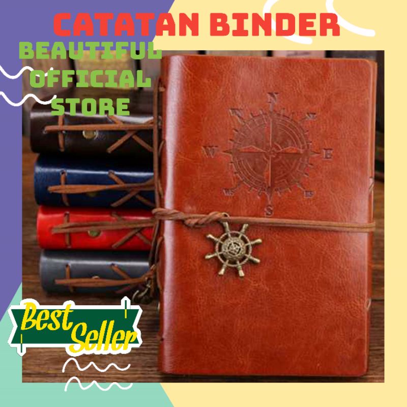 

Buku Catatan Binder Kulit Retro Compass Kertas A5