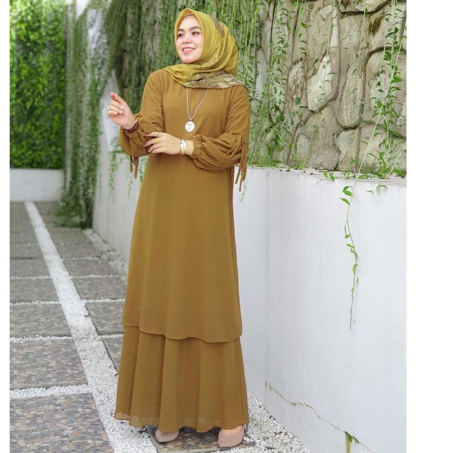 [KODE PRODUK RBAE93661] Sinta Set / Setelan Gamis Ceruty Babydoll / Kekinian / Fashion Muslim / Dres