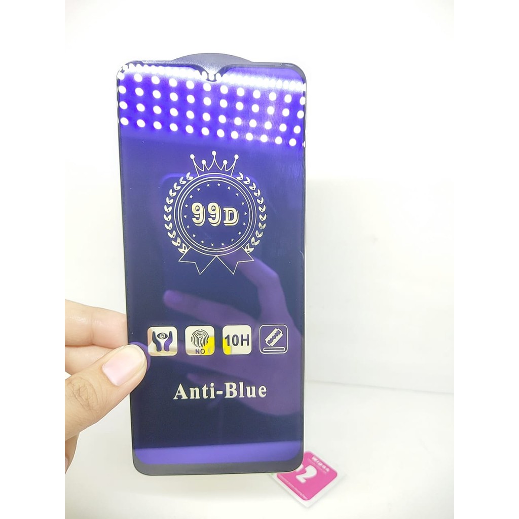 KOREAN Blue Ray 10D Infinix Hot 9 10 Play Tempered Glass FULL GLUE ANTI RADIASI