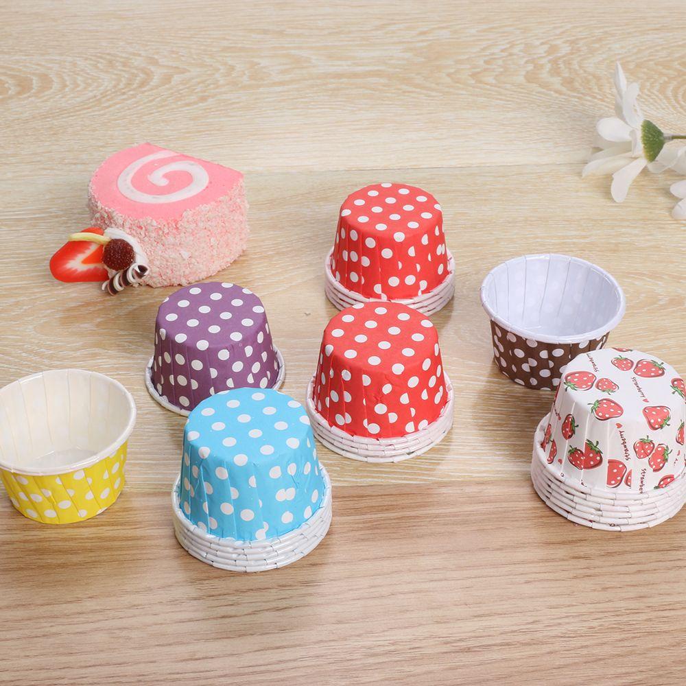 Solighter 100PCS / Set Kertas Cupcake / Muffin Anti Minyak Untuk Peralatan Dapur