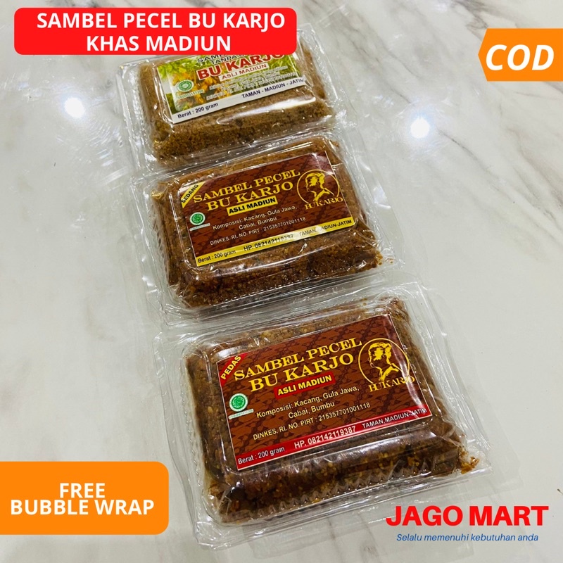 

[BEST SELLER] Sambal Pecel Bu Karjo | 100% Asli Madiun | Sambel Pecel Madiun Bu Karjo | Pedas | Sedang | Tanpa Cabai | Bumbu Gado-Gado 200gr