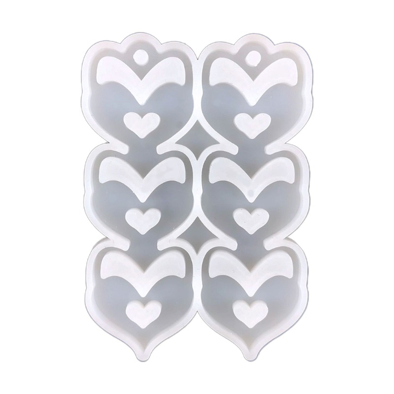 Siy Cetakan Resin Epoksi Bentuk Hati Bahan Silikon Untuk Perhiasan Anting Wanita