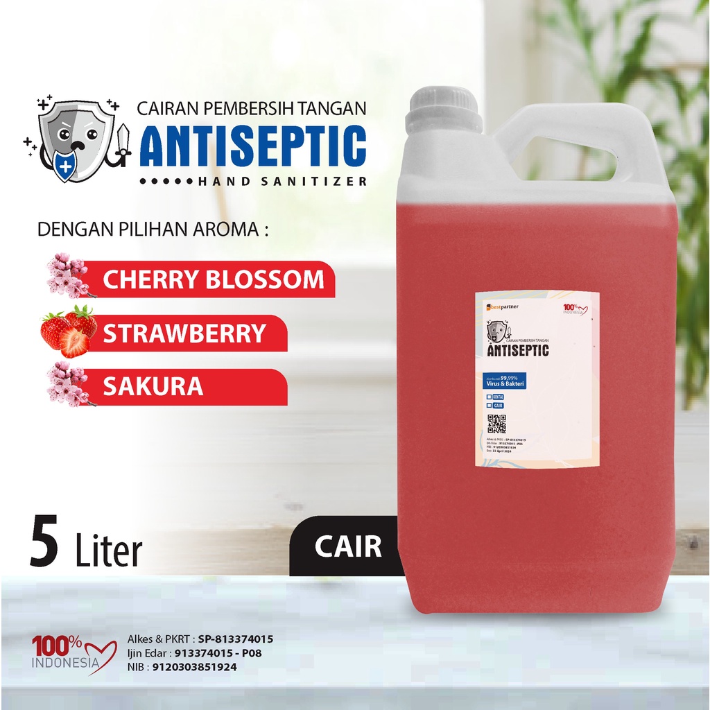 Hand Sanitizer Cair Antiseptic Aroma Wangi Segar 5 Liter Jerigen / Aroma Wangi Segar 5 Liter