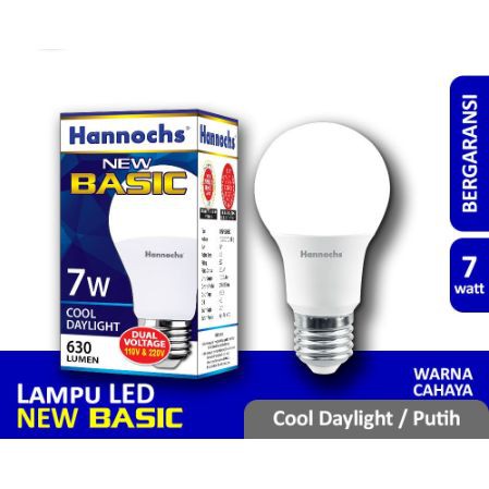 Lampu LED Hannochs Basic LED Bulb 7W Putih GARANSI