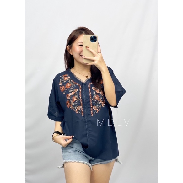 MDLV ~ 5072 Jocelynn Embroidered Top Atasan Blouse Wanita Fashion import