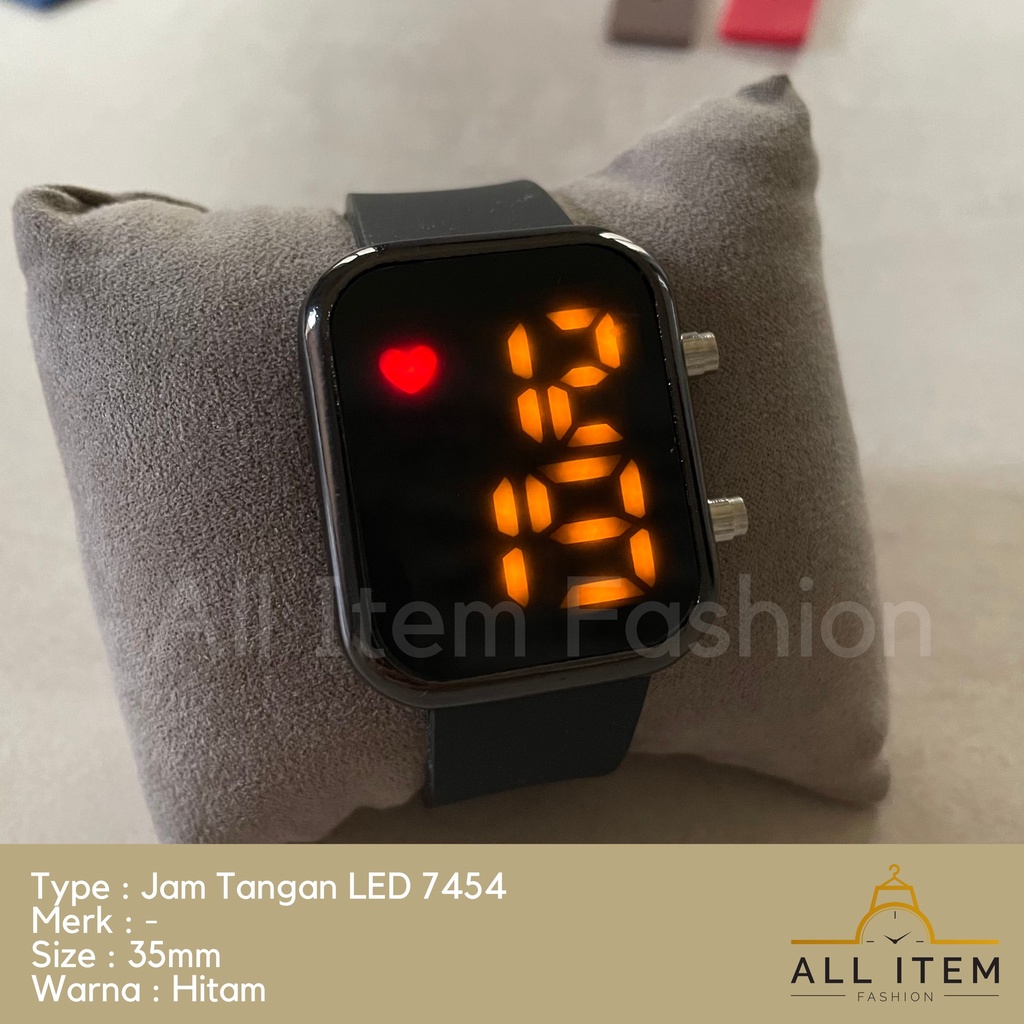 COD✅ Jam Tangan Digital LED 7454 Rubber Electronic Fashion Import Pria Wanita Anak Remaja / Jam Tangan Segi Kotak / Jam Tangan LED DEWASA MODEL KOREA / HARGA GROSIR