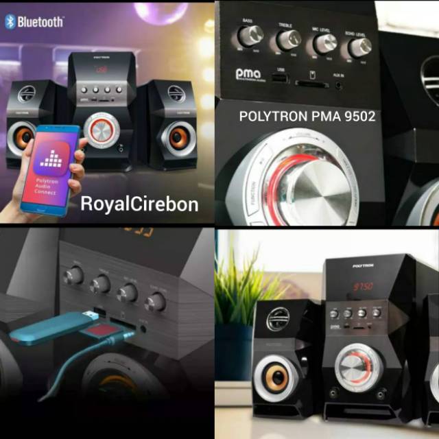 Polytron Multimedia type karaoke PMA-9502 bluetooth, radio,aux,usb,karaoke wil cirebon