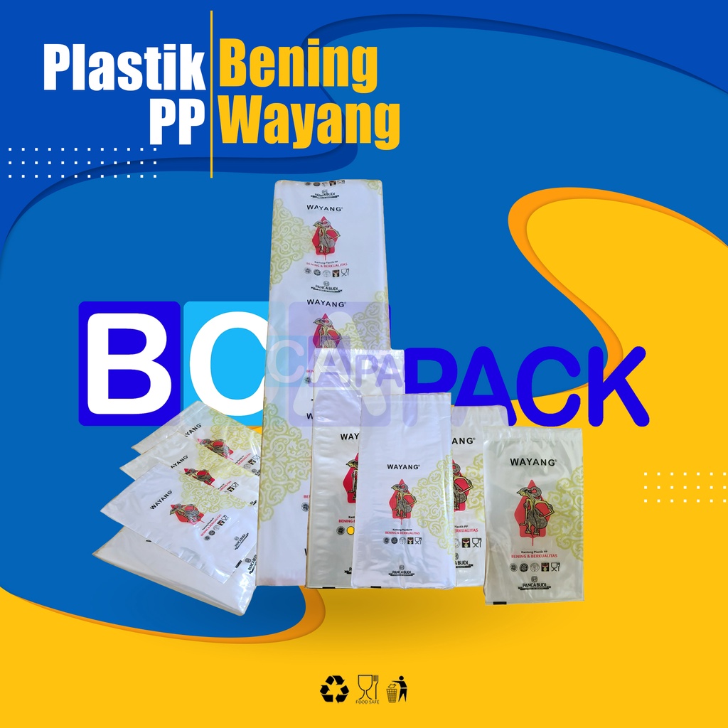 Plastik PP Wayang - PP Bening Wayang - kantong kemasan isi 250gram