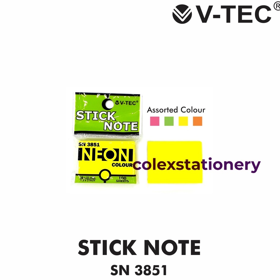 

Memo / Sticky Note Neon Colour / Sticky Note Campur Warna sn3851 Vtec