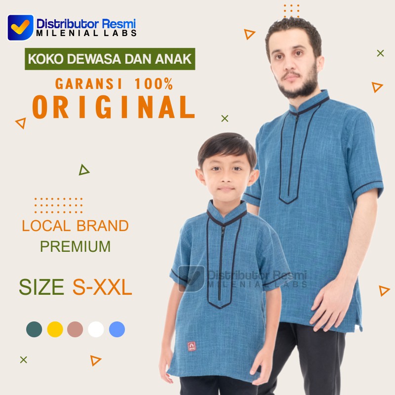 Baju Koko Kurta Pakistan Couple Ayah Dan Anak Lengan Pendek Pria Ori