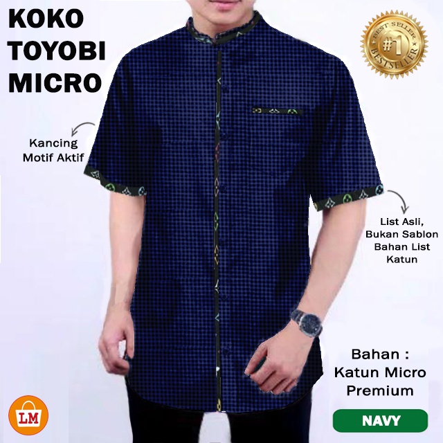 TERMURAH TERBARU Baju Muslim Pria Koko TOYOBI MICRO Bahan Katun Micro LMS 24045 24049