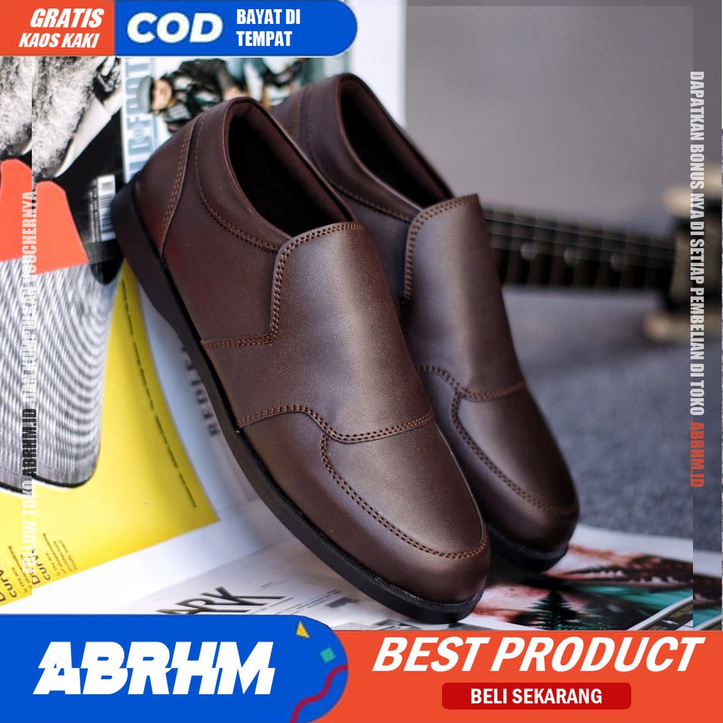 ABRHM x SAMUEL Sepatu Slip On Pria Sepatu Pria Casual Sepatu Kerja Kantor Pria Cowok / Cowo Ori Sepatu Kasual Santai Kuliah Kondangan Gaya Keren Kekinian Original