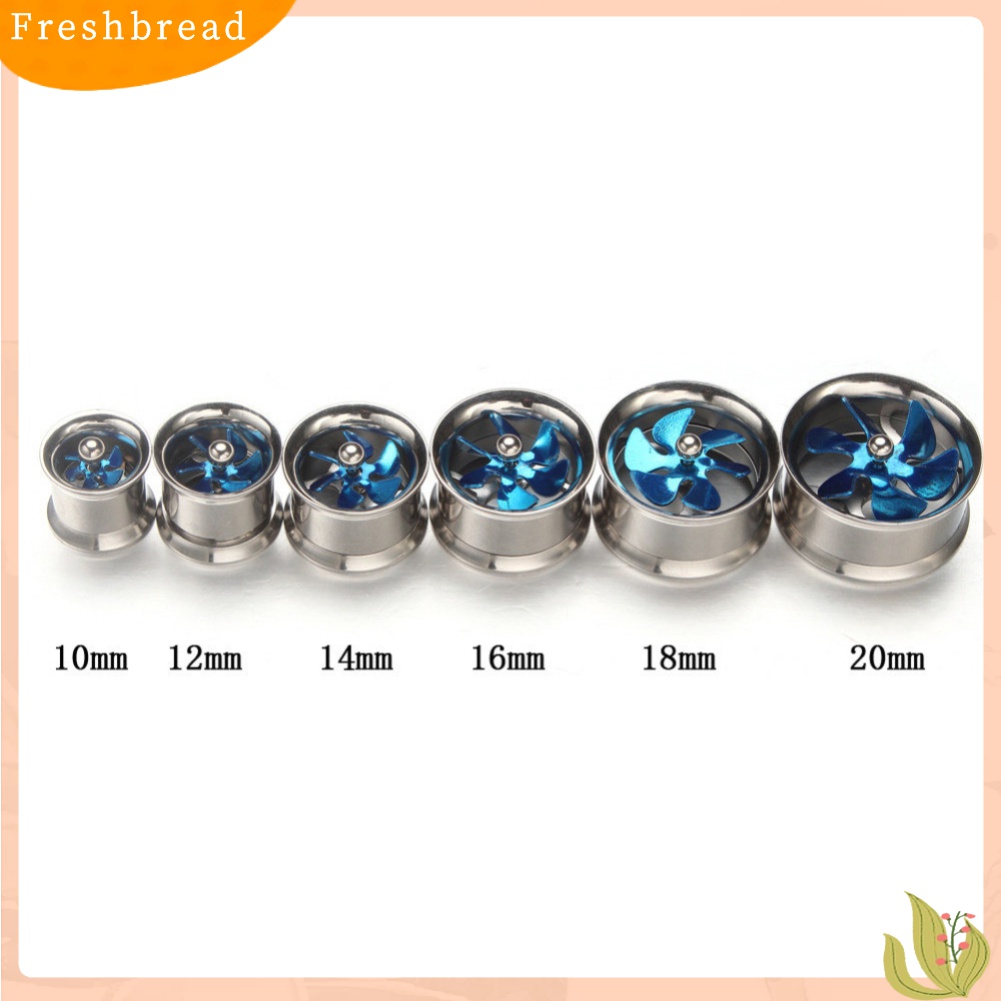 【Fresh】❀1Pc 8-20mm Windmill Stainless Steel Ear Plugs Tunnel Unisex Piercing Jewelry