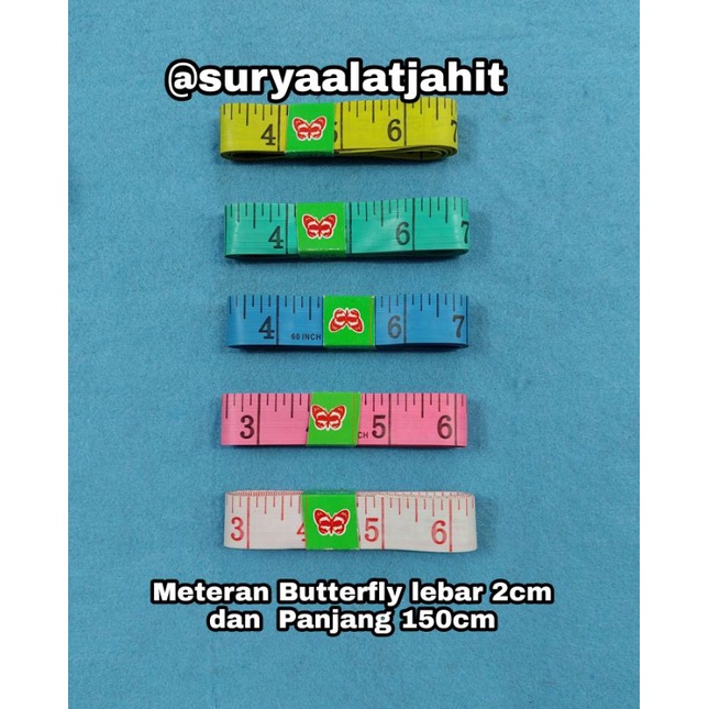 Meteran Butterfly 20mm/2cm, Panjang 150cm =rp.2.500/1pcs