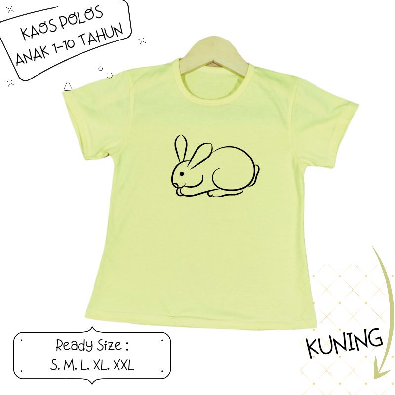 Baju Kaos Anak Cewek 3-12 tahun sampai Dewasa Jumbo RABBIT