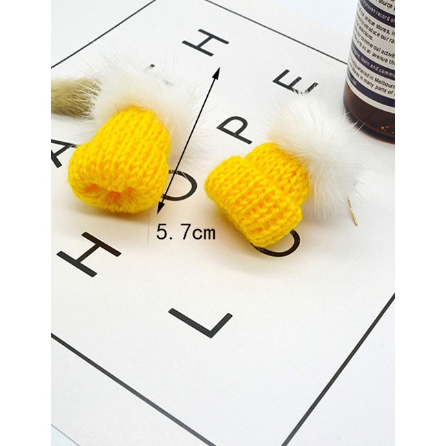 LRC Anting Gantung Fashion Hat Shape Decorated Simple Earrings