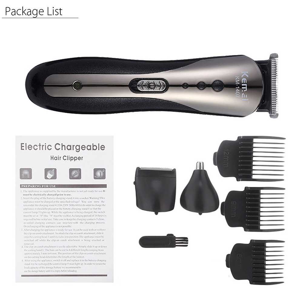 Alat Cukur Elektrik Hair Trimmer Shaver Rechargeable / Alat Mesin Cukur Pencukur Pemangkas Rambut Kumis Jenggot Alis Domba Elektrik Cas Original Asli / Clipper Rambut /Alat Potong Pemotong Rambut Pria Anak Anak Janggut Bercabang Elektrik Cas Lengkap Ori