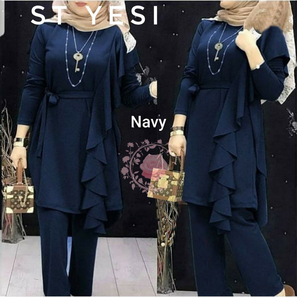 SETELAN YESI 5XL 3XL 2XL XL L  / PAKAIAN PESTA FORMAL / SET WANITA LENGAN PANJANG