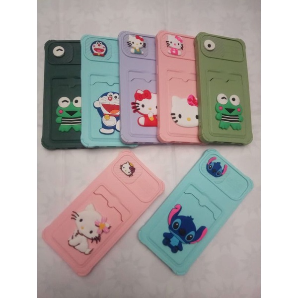 CASE SLIDE SLOT CARD XIAOMI REDMI 9T / 9C / CASE KARAKTER DISNEY TIMBUL