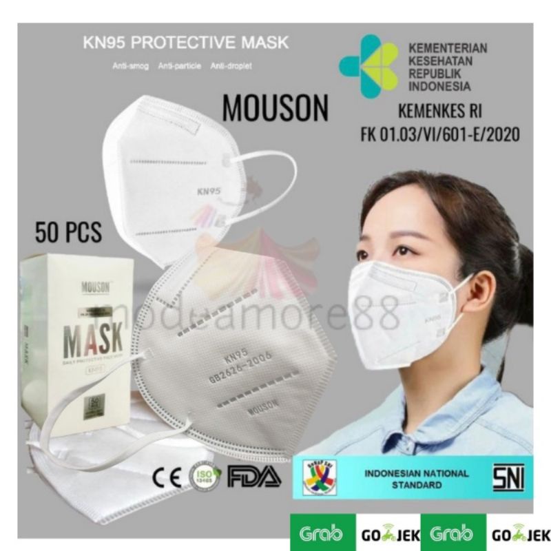 MASKER KN95 1BOX ISI 50PCS DNW KN 95 MASKER 5 LAYERS FDA