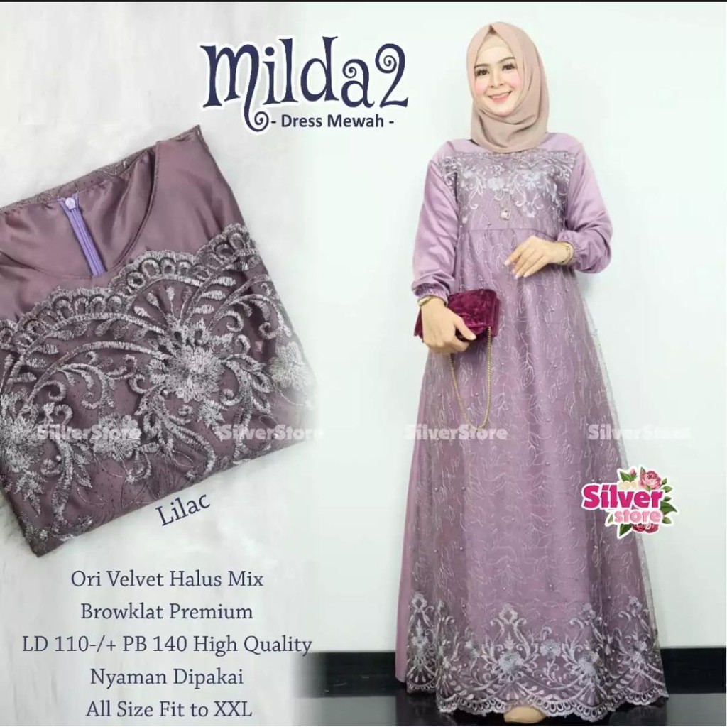 GAMIS BRUKAT MODEL TERBARU ARIMBI / GAMIS KONDANGAN JUMBO LD120 / GAMIS BRIDESMAID / GAUN PENGANTIN 