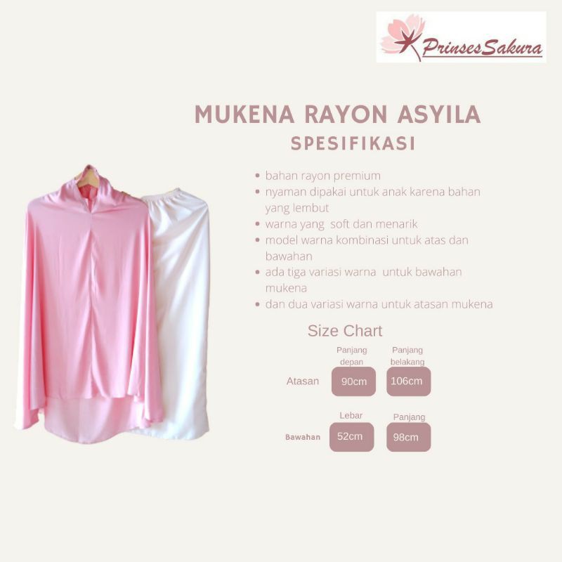 Mukena Anak adem katun rayon + tas