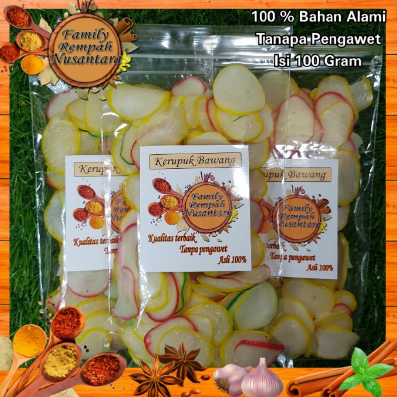 

Kerupuk bawang asli isi 100 gram kualitas premium