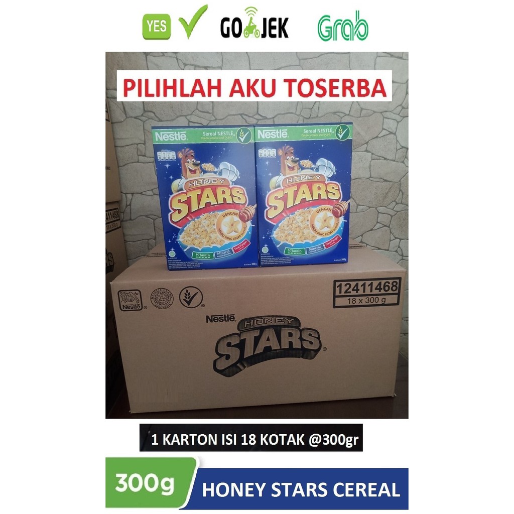 HONEY STARS Nestle Cereal 300 gr - ( HARGA 1 KARTON Isi 18 Box) - KHUSUS GOSEND &amp; GRAB