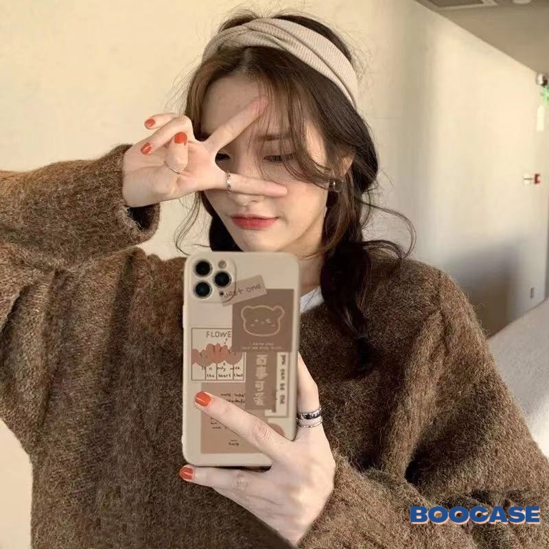 Casing Soft TPU Case Vivo Y20 Y17 Y15S Y15A Y53 Y31 2021 Y11 Y53S Y51A Y20i Y12 Y15 Y11 Y12i Y30 Y50 Y51 2020 Y91 Y93 Y95 Y30i Y91C Y12s Y20s Straight Edge In Korea Lucu Kartun Beruang Vintage Cover-8