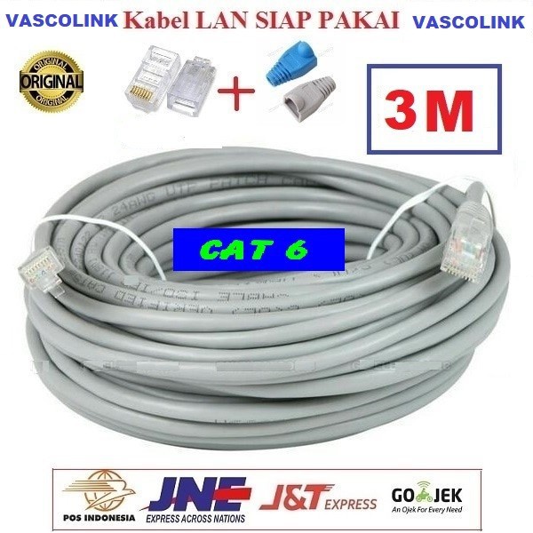 Kabel LAN Vascolink 3 M UTP RJ45 Cat6 ORIGINAL Vascolink 3 Meter