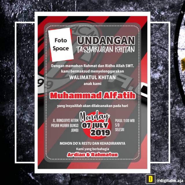 Undangan Digital Khitanan Tema Klub Bola By Digitalin Aja