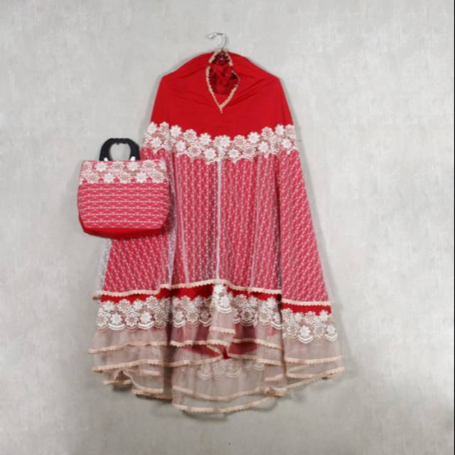 Mukena tile .brukat renda prada