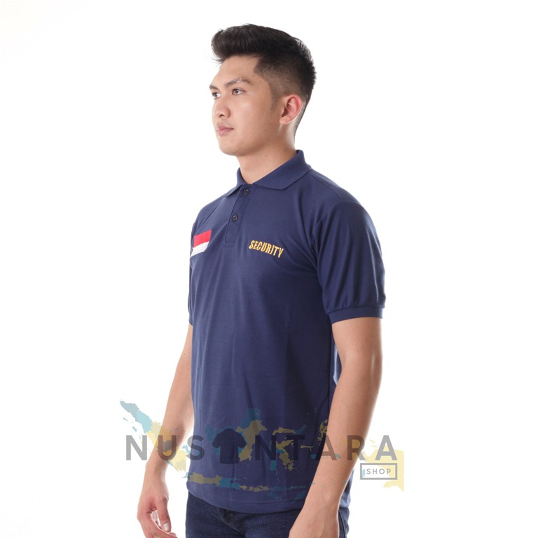 Kaos Security Kerah Polo Baju Satpam Berkerah Kaos Security Pria Hitam Navy Tebal, Adem &amp; nyaman