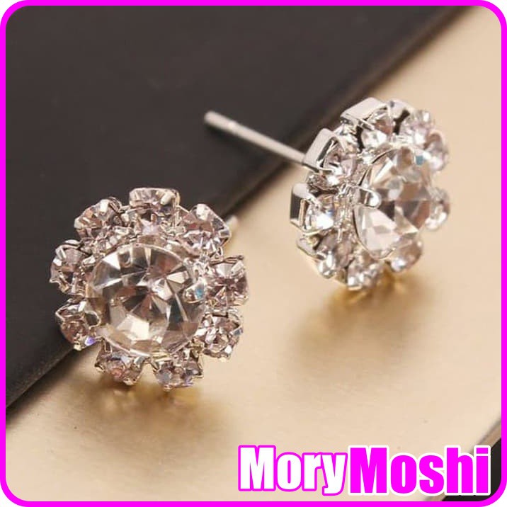 MORYMOSHI A12 Anting Tusuk Permata Bunga Flower Earring Fashion Wanita Korea Aksesoris Fashion Murah